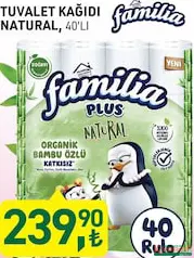 FAMİLİA TUVALET KAĞIDI NATURAL 40'LI FAMİLİA TUVALET KAĞIDI NATURAL 40'LI